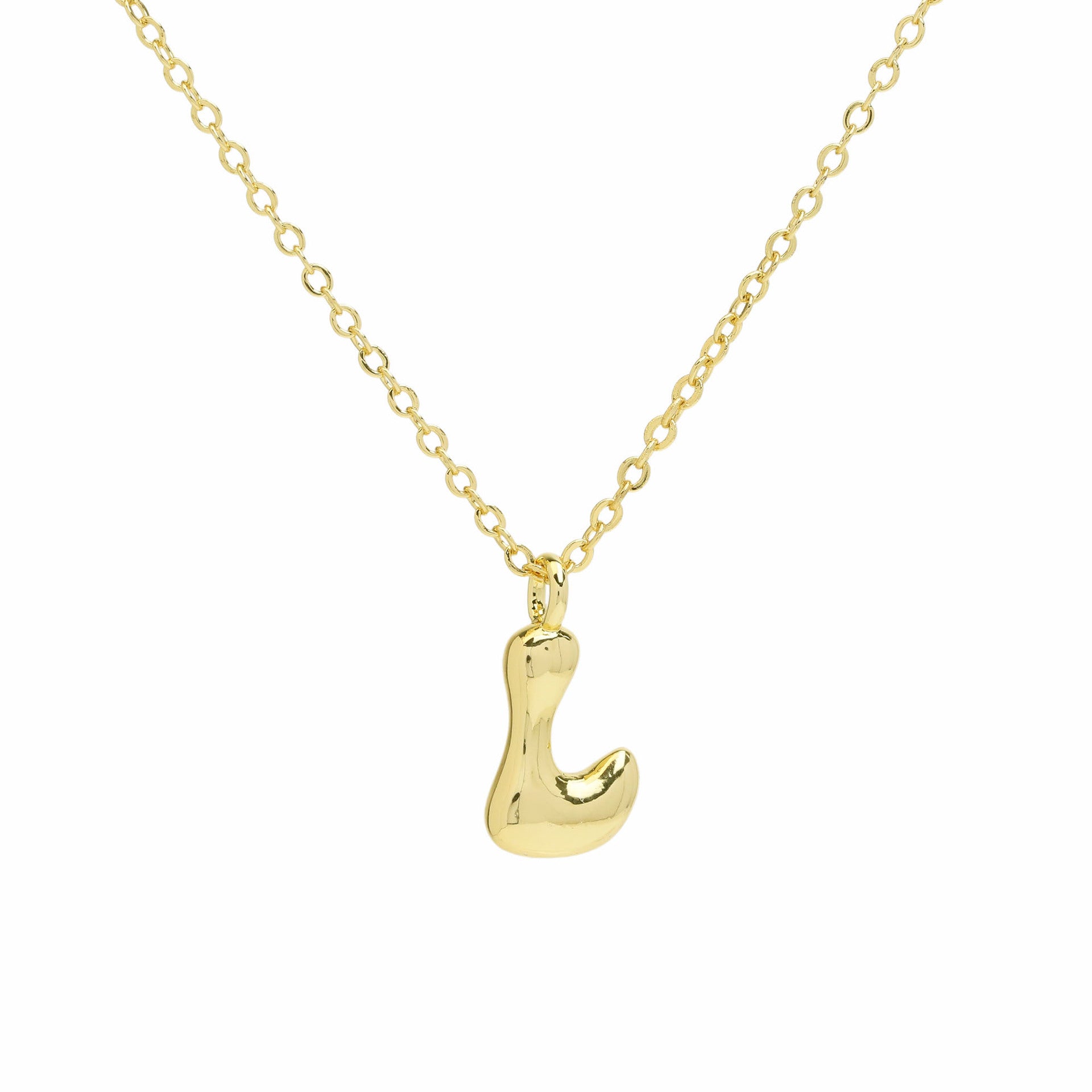 Vanya Gold Initial Bubble Necklace - Letter L [FJBJQ8PZ]