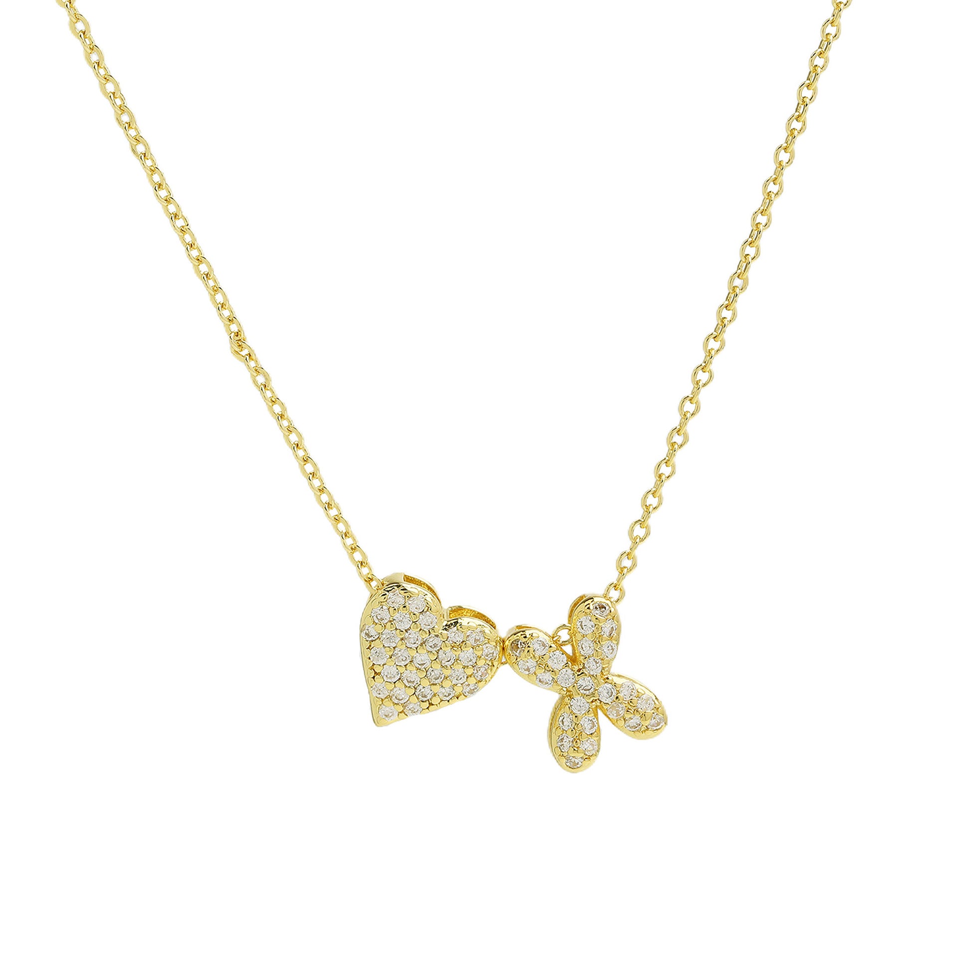 Riley Zircon Bubble Initial Necklace - X Initial [03W4L0OF]