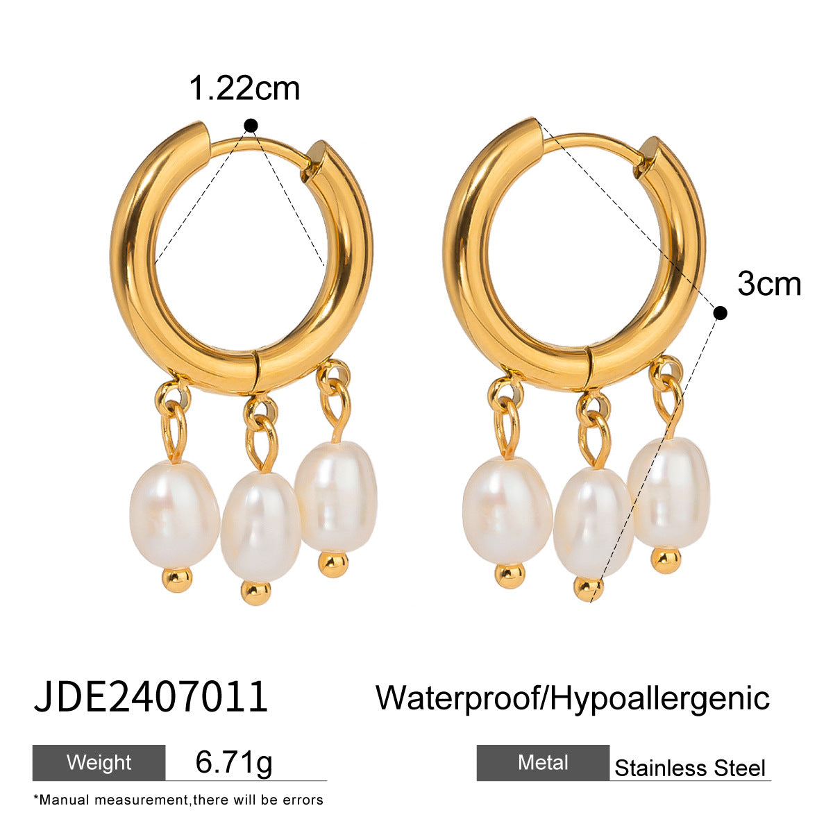 Cruz Pearl Stainless Steel Jewelry - JDE2407011 [HBIFH2QS]