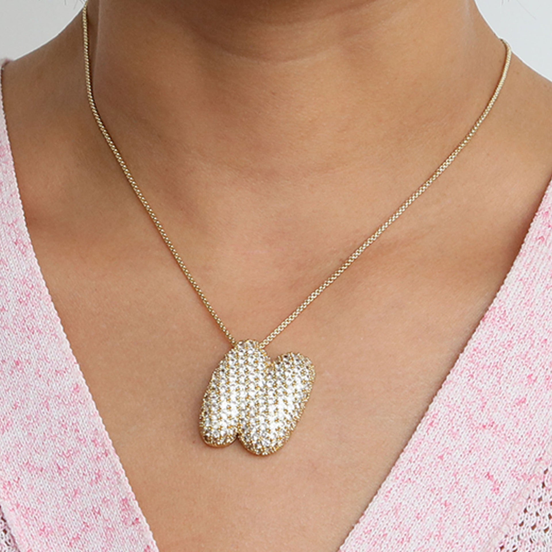Laiba Bubble Initial Necklace - N [S8ZV29IK]