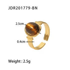 Jana Natural Stone & Steel Rings - JDR201779-BN [AIBCM2PL]