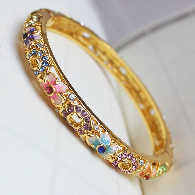 Chimamanda Ornate Cloisonne Bangle - Multicolor (54mm ID)