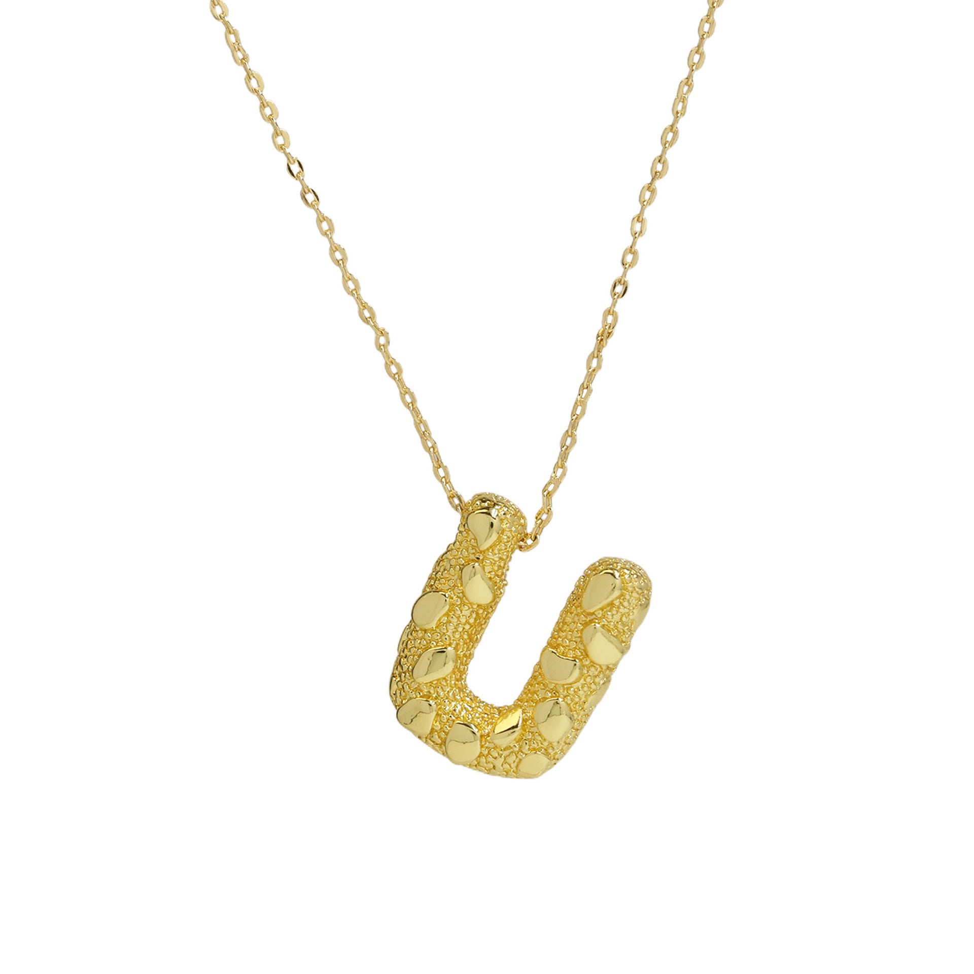 Akari Bubble Letter Necklace - U [1DD062CY]