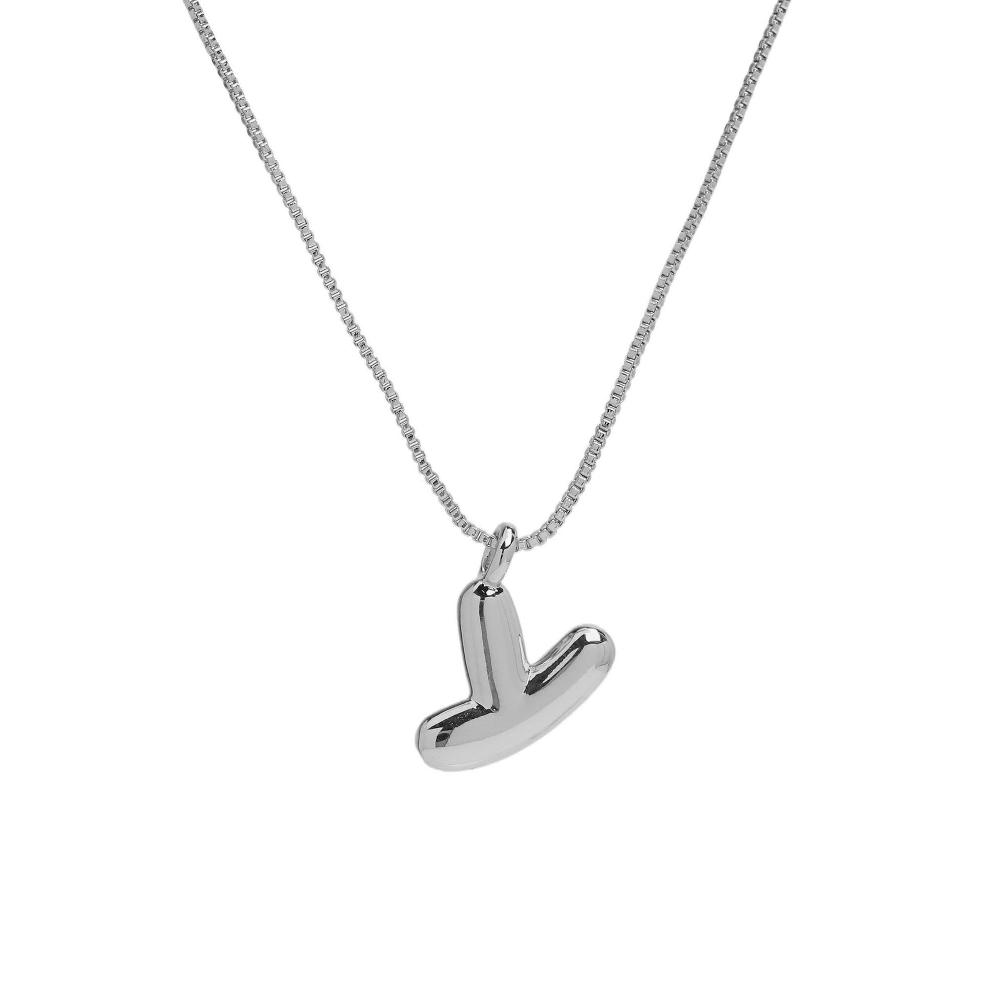 Jesenia Bubble Initial Necklace - Letter Y [DVK5VM8Q]