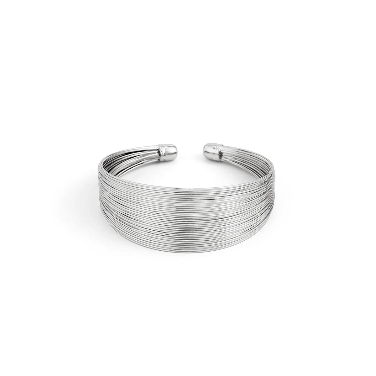 Veronica Layered Metal Bracelet - Silver