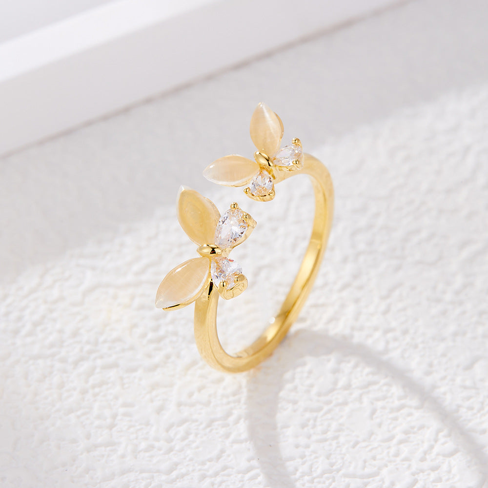 Daijah Opal Double Butterfly Ring - Style 1 [N4N9HI3B]