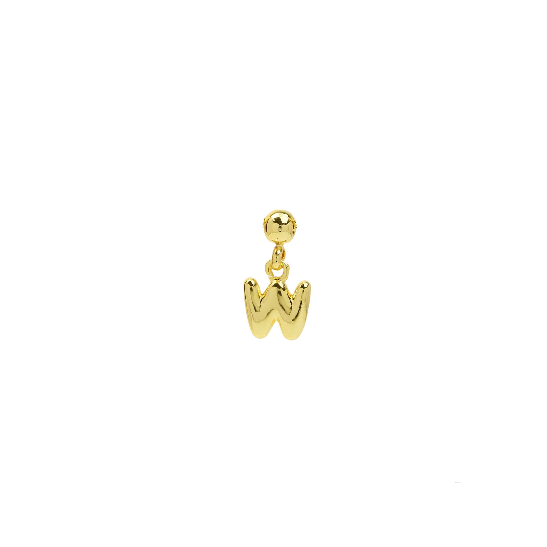 Yana Gold Bubble Initial Necklace - Gold Bubble Letter W Necklace [WKK7BAPP]