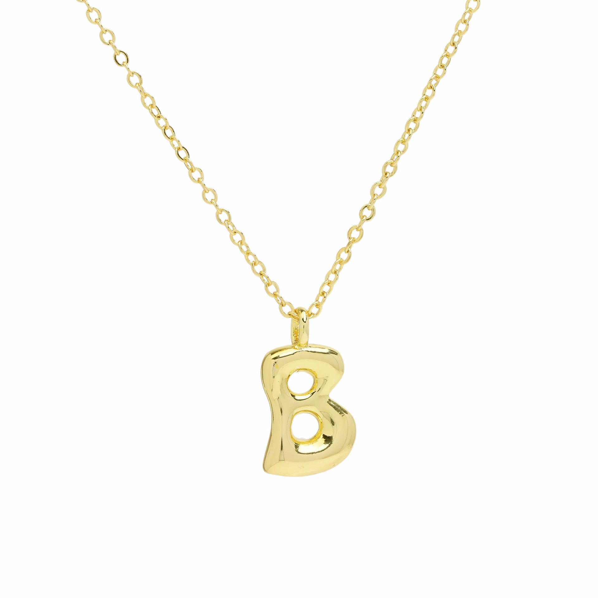 Vanya Gold Initial Bubble Necklace - Letter B [M0Z52W04]