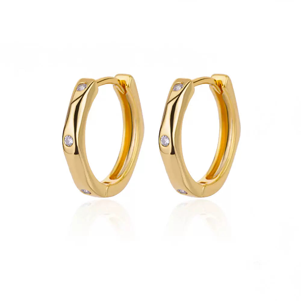 Phoebe Gold Chunky Hoop Earrings - E3120G-7