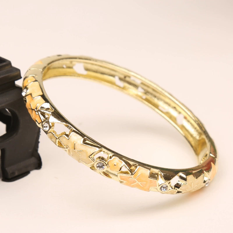 Kattleya Star Enamel Bracelet - Orange [K121FL3K]
