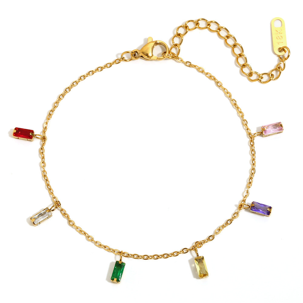 Devorah Square Zircon Necklace - Zircon Pendant Bracelet [PP6JXBOE]