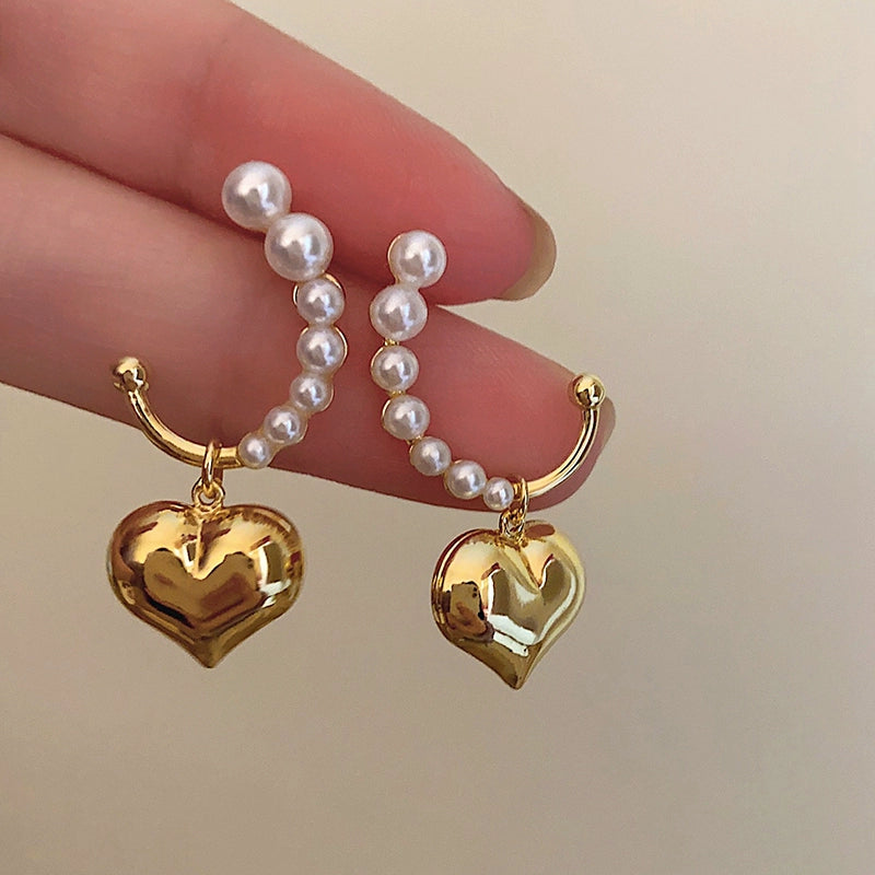 Annelyse Heart Pearl Earrings - Heart Pearl Silver-Tone [NTCVUAQQ]