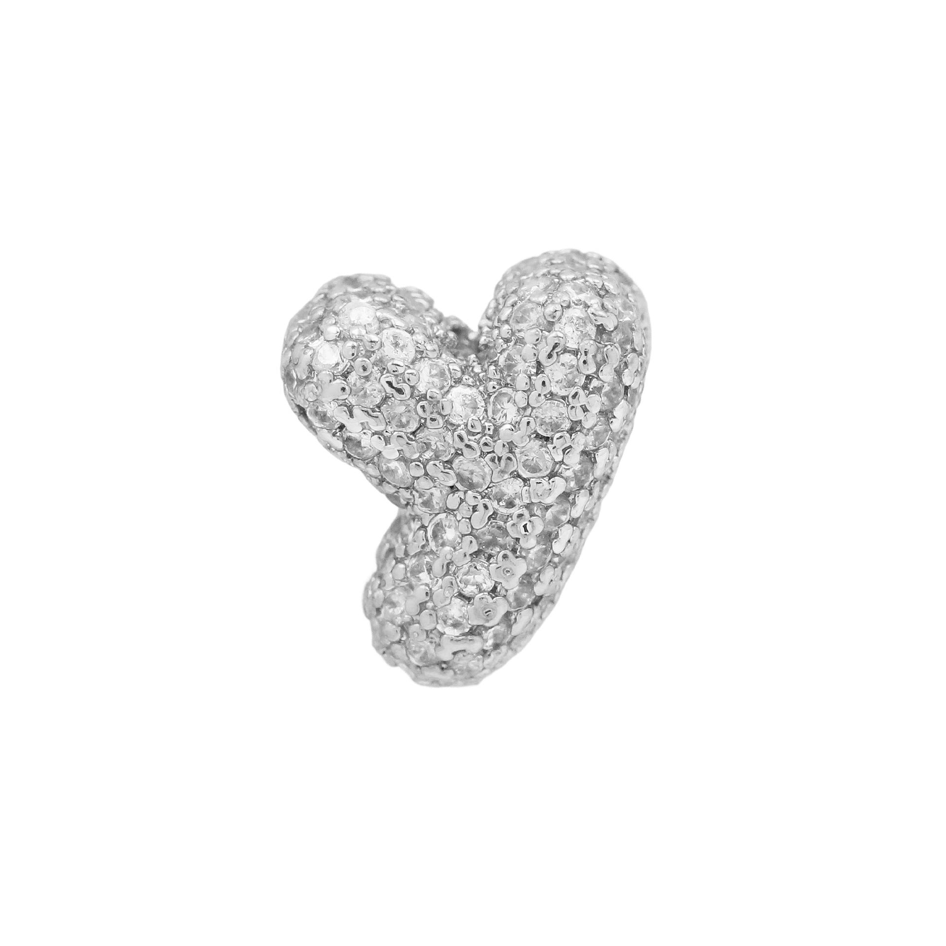 Jehlani Zircon Bubble Letter Necklace - Silver Y Pendant [LJAG01KM]
