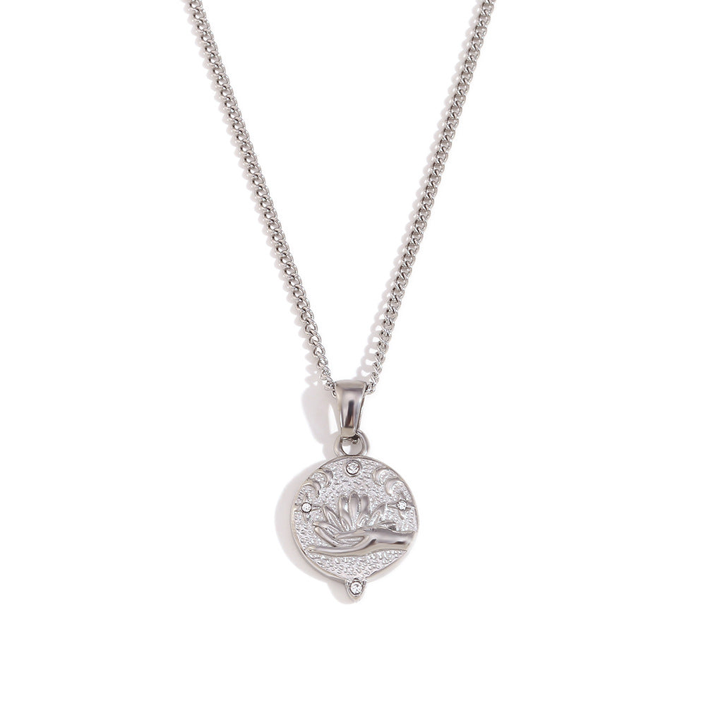 Semira Tarot Charm Necklace - Silver - Flower [JSMSO45V]