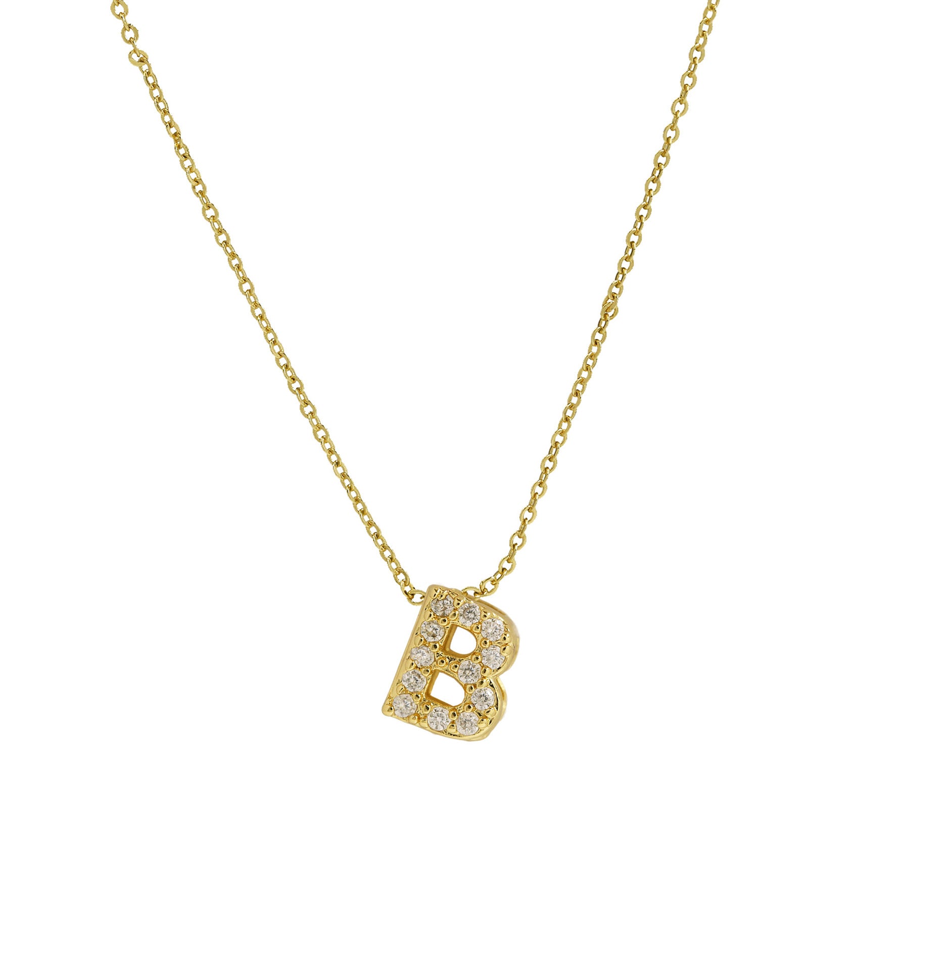 Caelynn Zircon Initial Necklace - B [XCIUQQKQ]