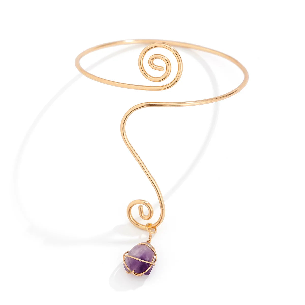 Anastazja Turquoise Spiral Arm Cuff - Light Purple