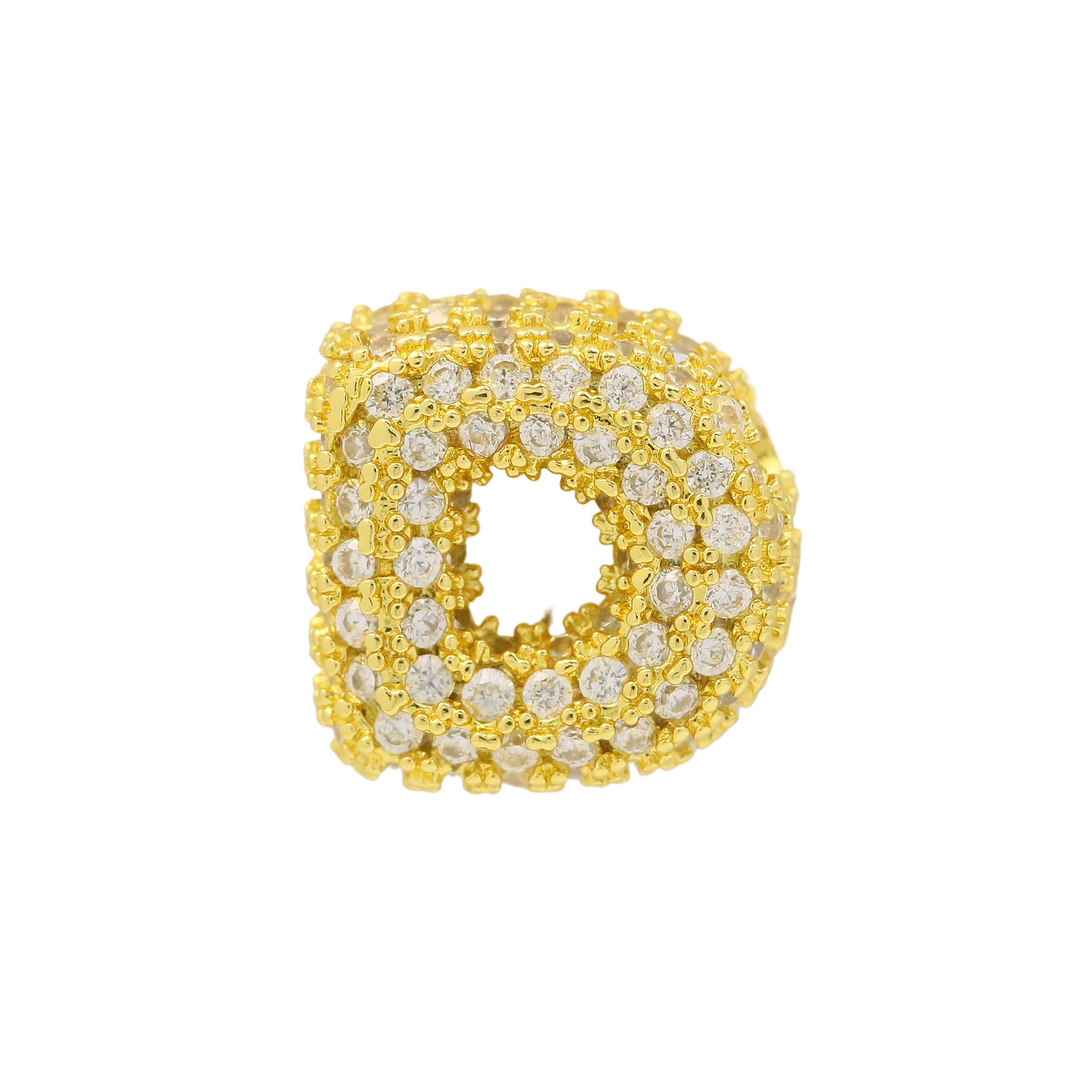 Jehlani Zircon Bubble Letter Necklace - Gold D Pendant [ZI0XI0SF]