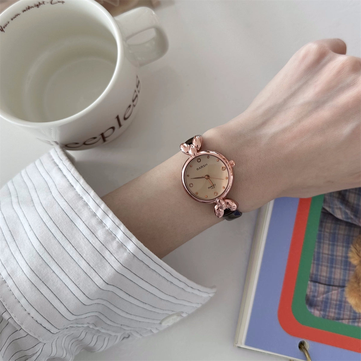 Rachell Delicate Strap Watch - Coffee [DFWVV772]