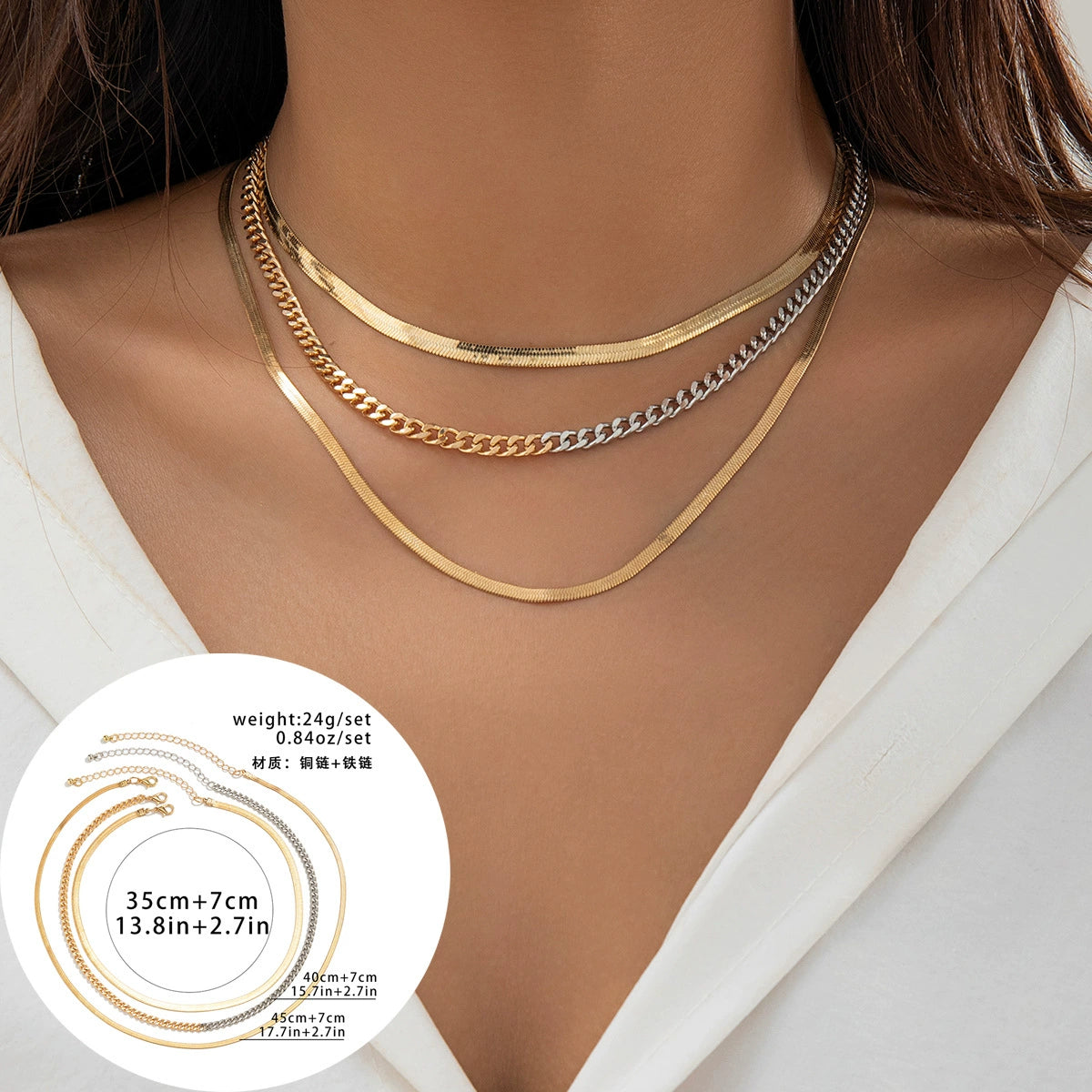 Elvira Layered Heart Necklace - Mixed Color [GJMN47Y5]