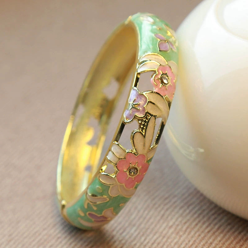Kynli Floral Cloisonne Bracelet - Blue Green [JCGHAGG3]