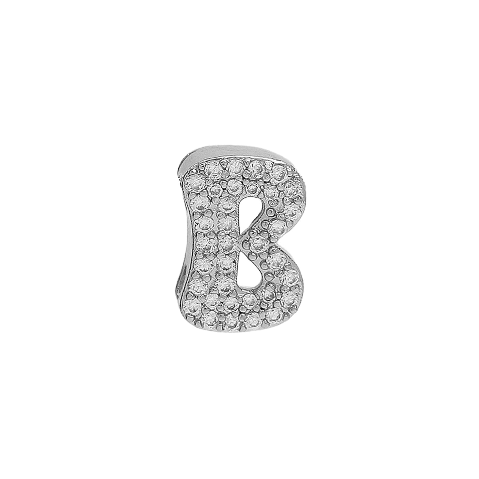 Abella Dainty Initial Jewelry - Silver B Initial Pendant [PXIIRY1N]
