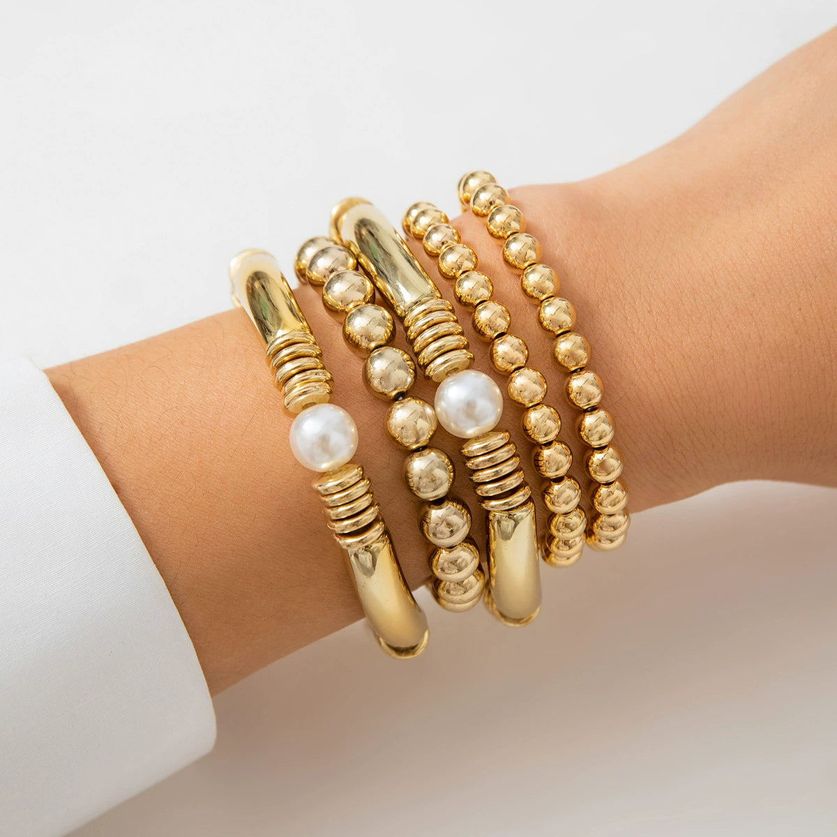 Maycee Cyberpunk Bracelet Set - Style 03 Gold [DI6963BF]