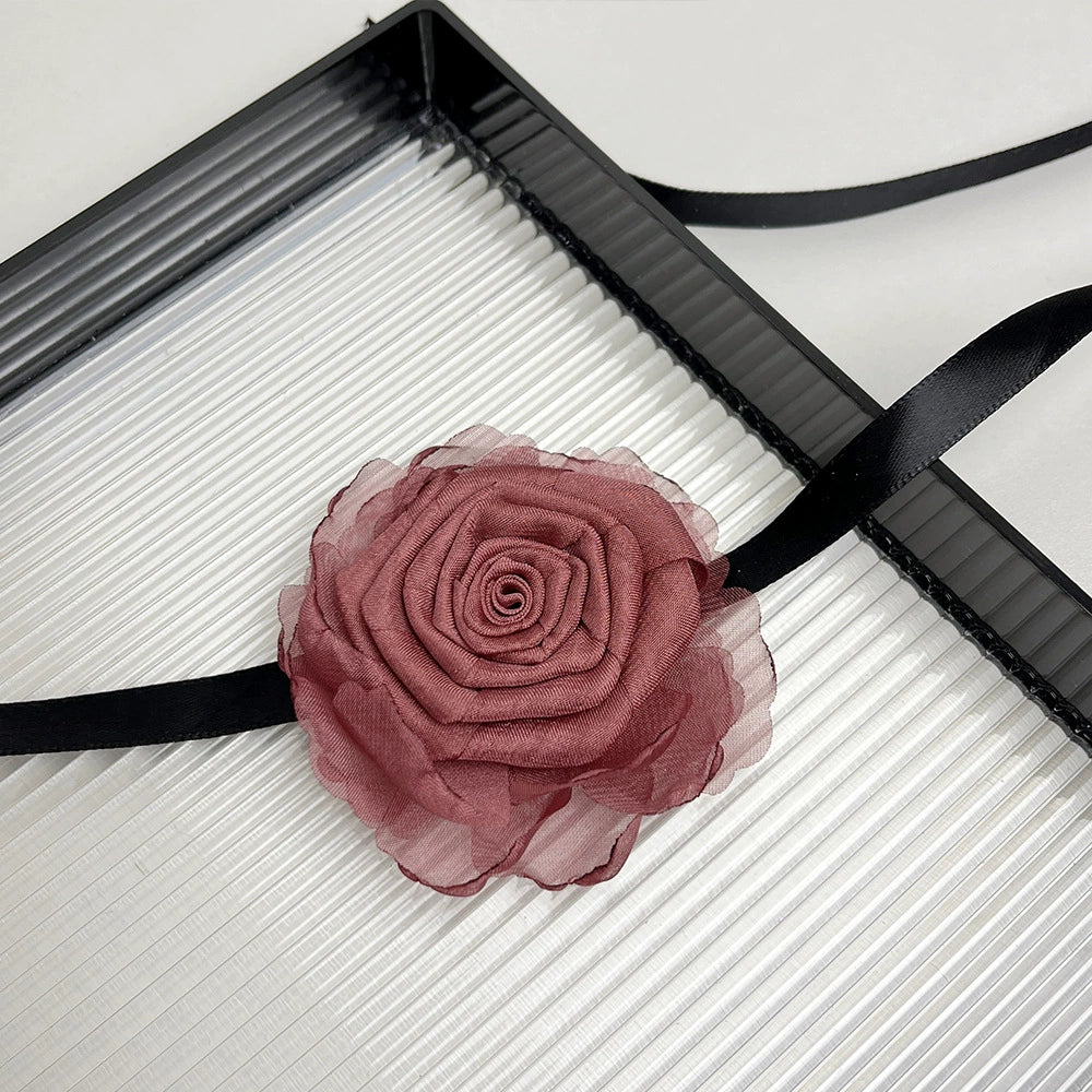 Ellisyn Camellia Lace Choker - Pink Camellia Choker [97JOR9PP]