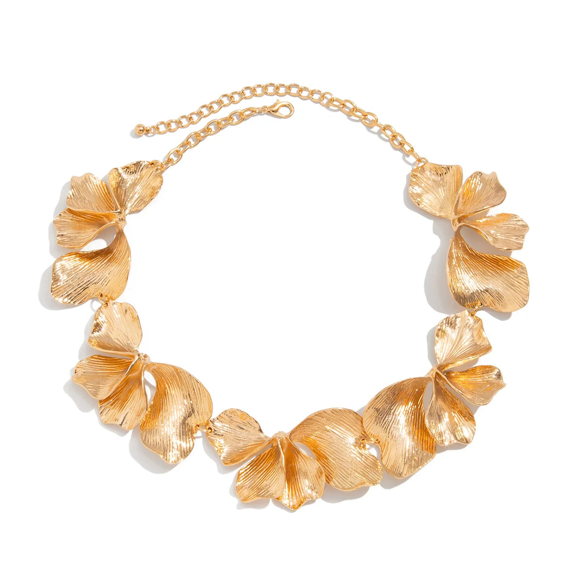 Jamyiah Metallic Petal Necklace - Gold