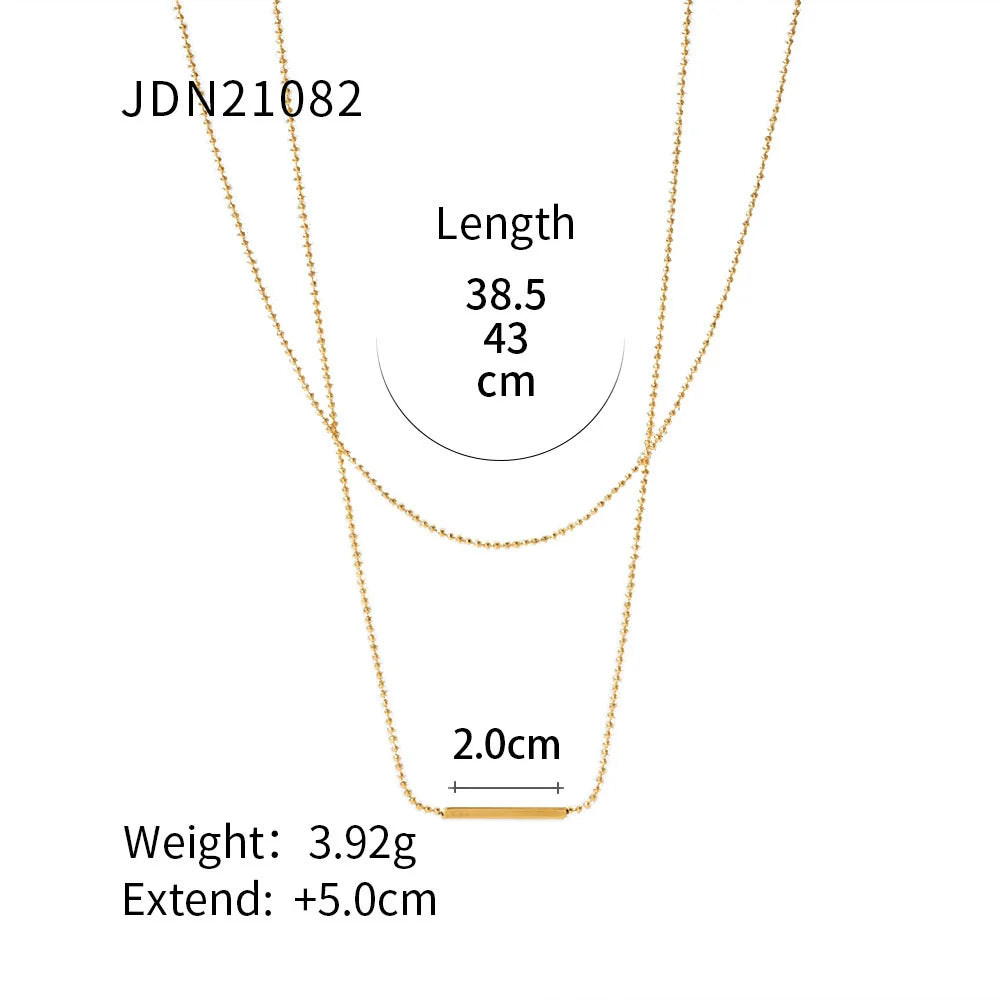 Dalyla Gold Layered T-Bar Necklace - JDN21082
