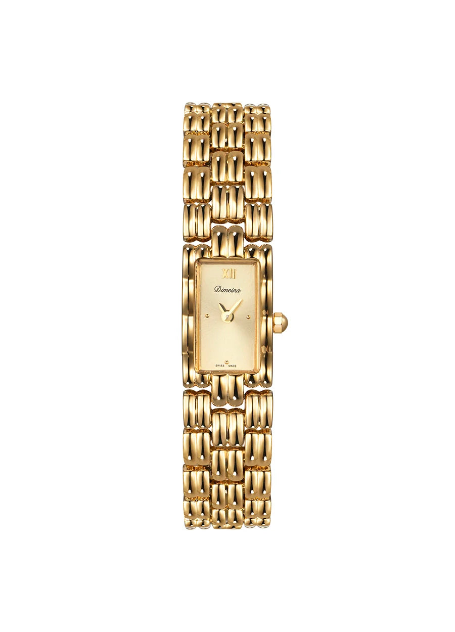 Arika Vintage Square Bracelet Watch - Gold Gold Face