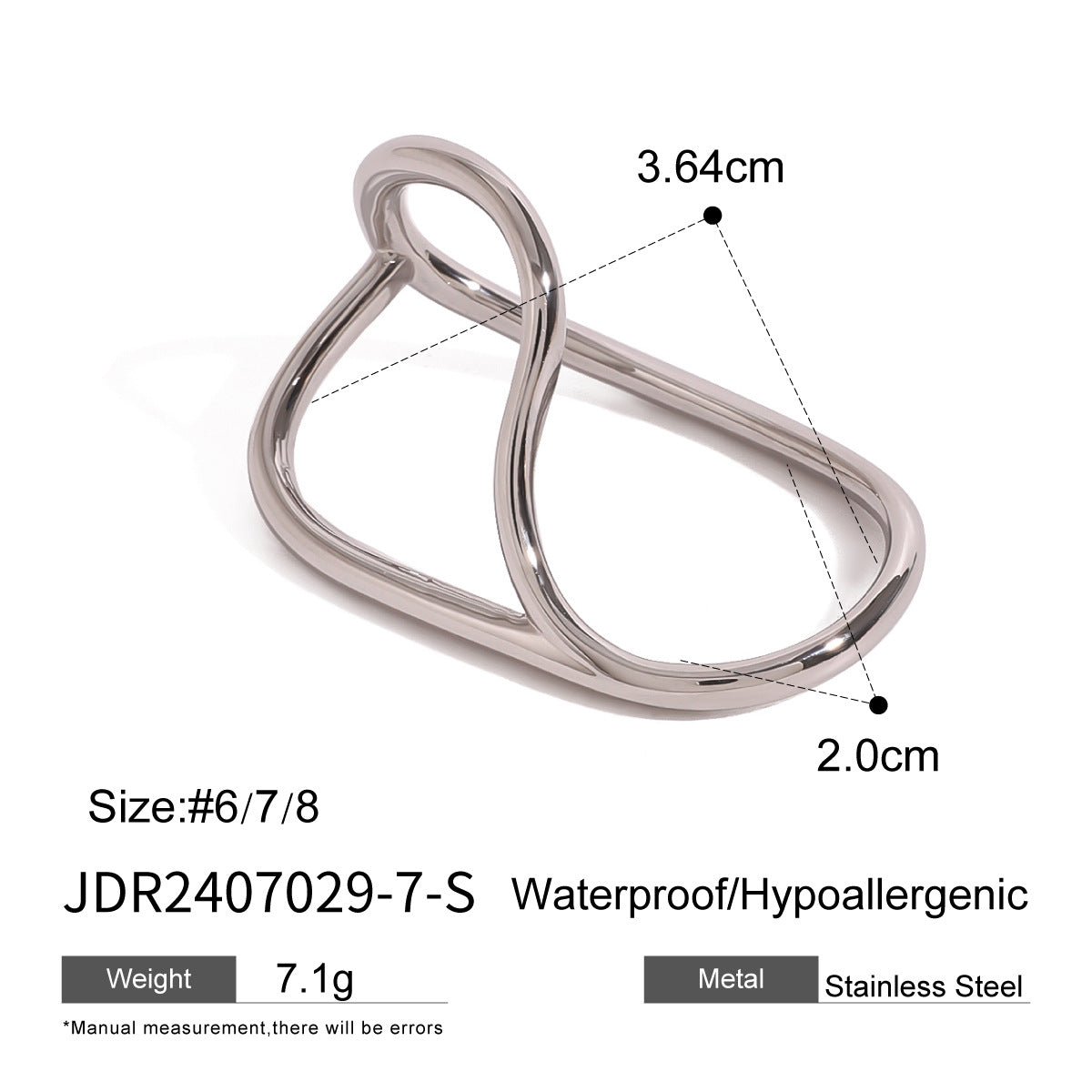 Arlynn Natural Stone Steel Ring - JDR2407029-7-S [XH7U40UB]