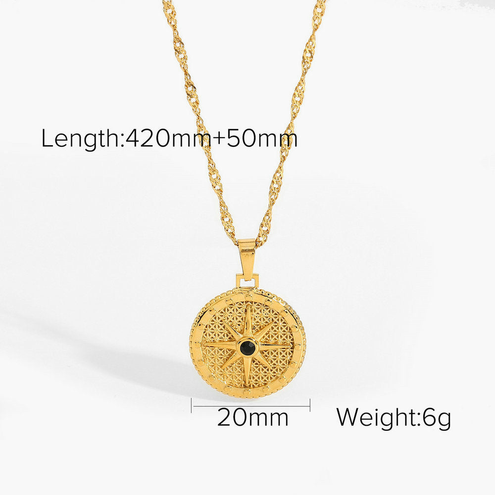 Kezia Layered Star Pendant Necklace - Black/Silver Tone [2O4LLK7G]