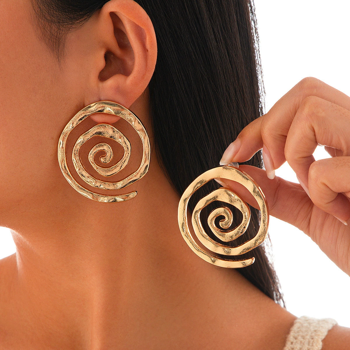 Madigan Sculptural Coil Necklace - Gold Earrings [KRBQPHJZ]