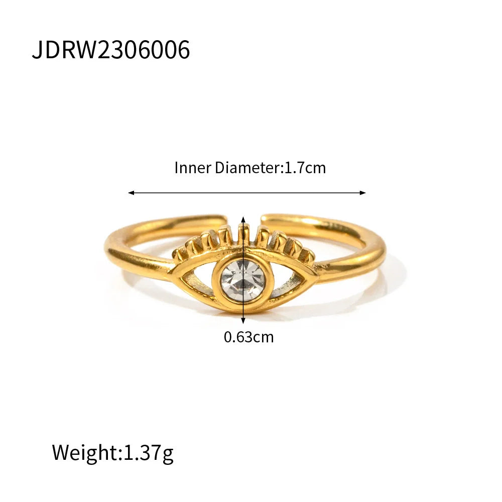 Adara Gold Evil Eye Ring - JDRW2306006