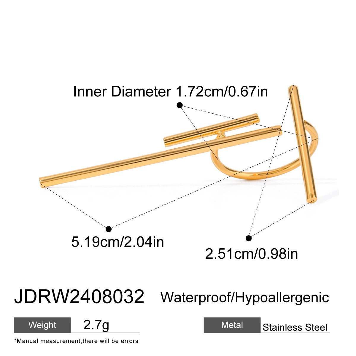 Nayelis Asymmetrical Open Ring - JDRW2408032 [ZFAU8XS0]