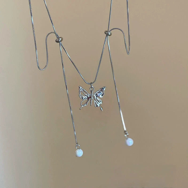 Ria Layered Butterfly Pendant - Butterfly Necklace