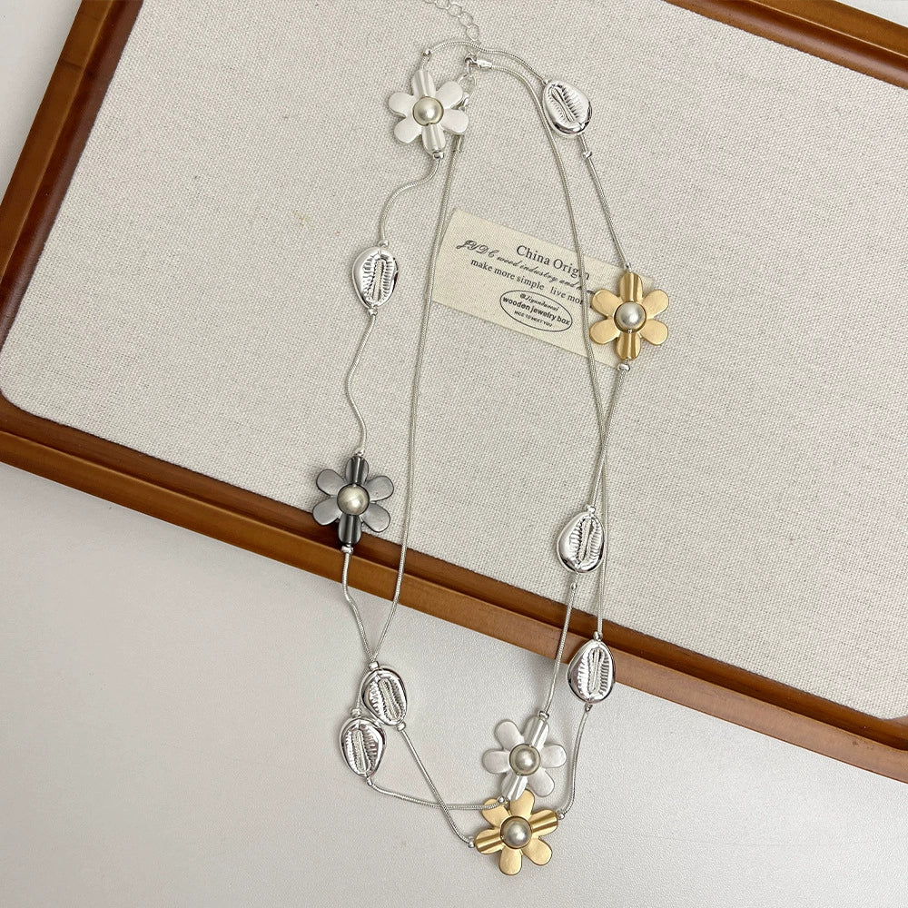 Jamyiah Floral Metal Chain - Flower Necklace [94ECQ0WE]