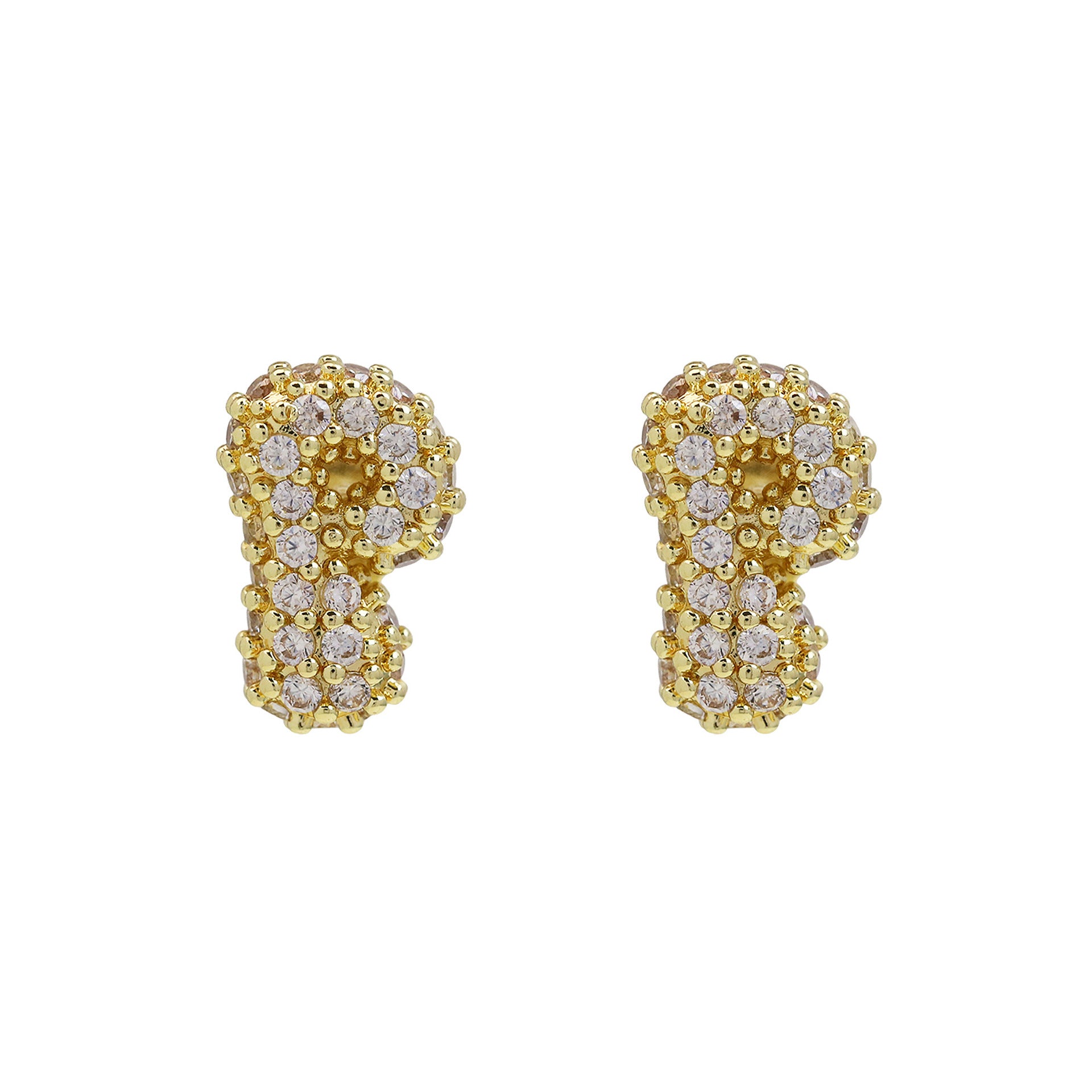 Lillyann Zircon Bubble Letter Earrings - P [X5U1ZQMJ]