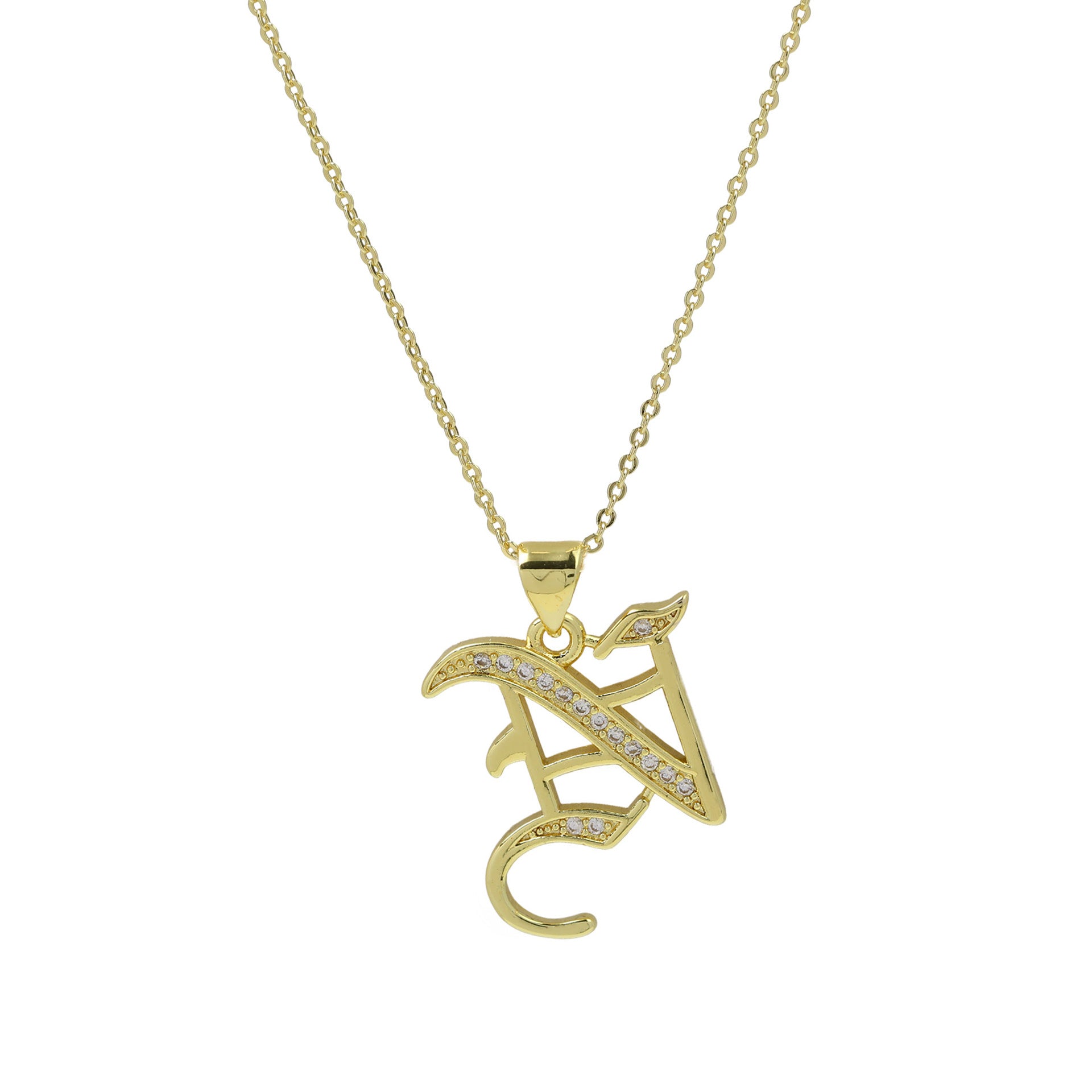 Lawson Old English Initial Necklace - N Necklace [5A4RYJF0]