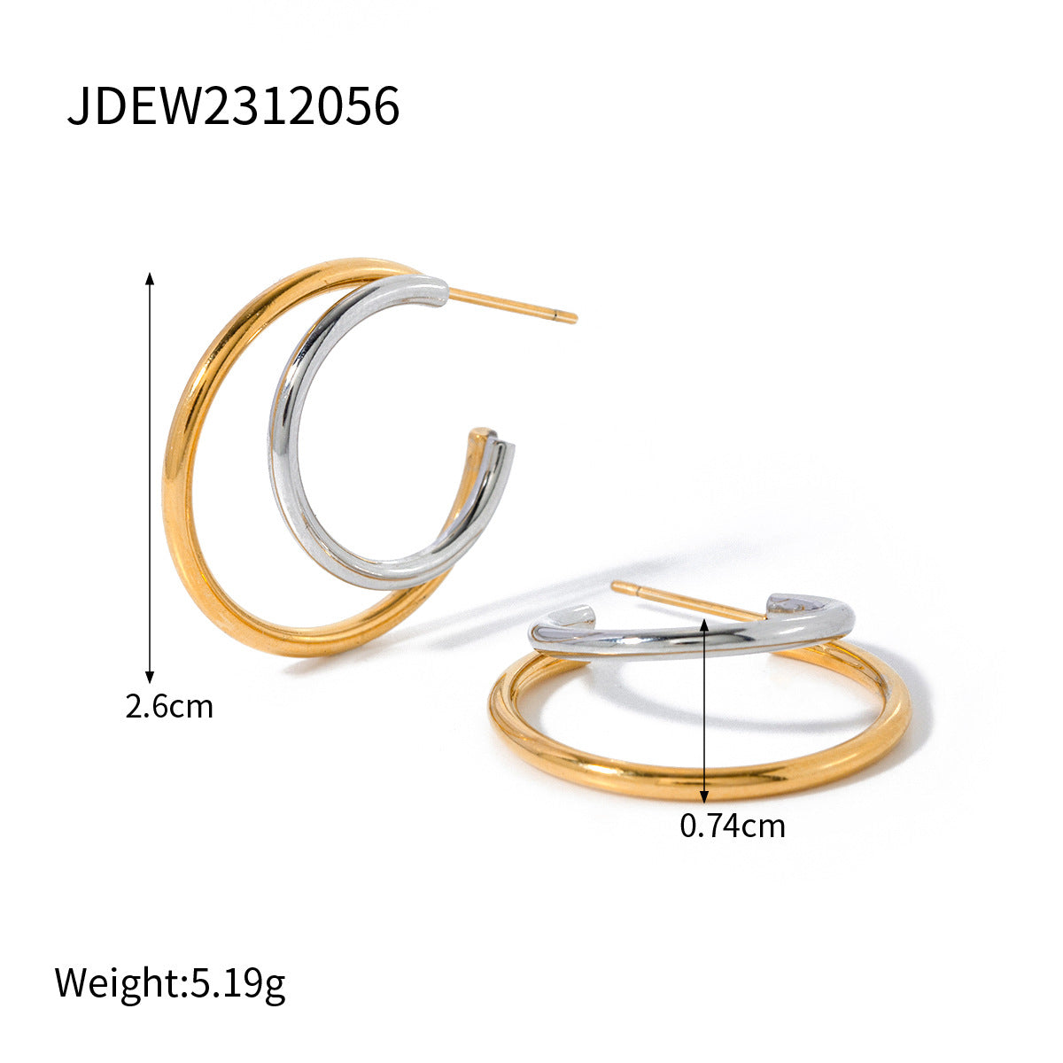 Ahlam C-Shaped Statement Earrings - JDEW2312056 [D0AYD9KE]