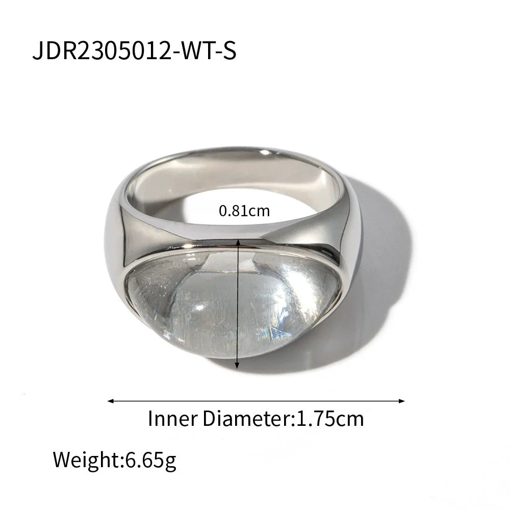 Alisa Resin Statement Ring - Solid White