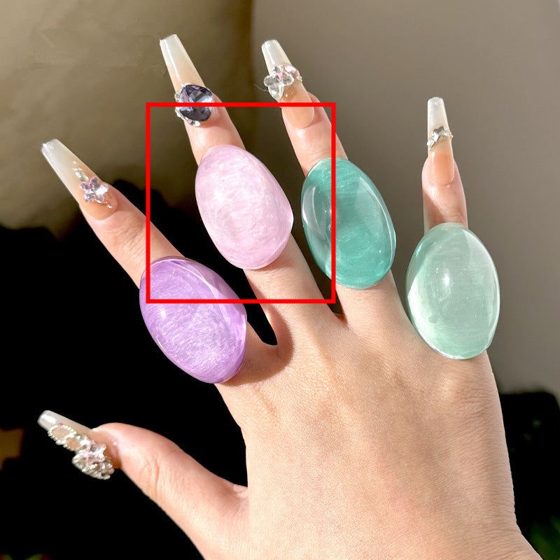 Lita Chunky Resin Ring - Lime Green [OQ67IPS4]