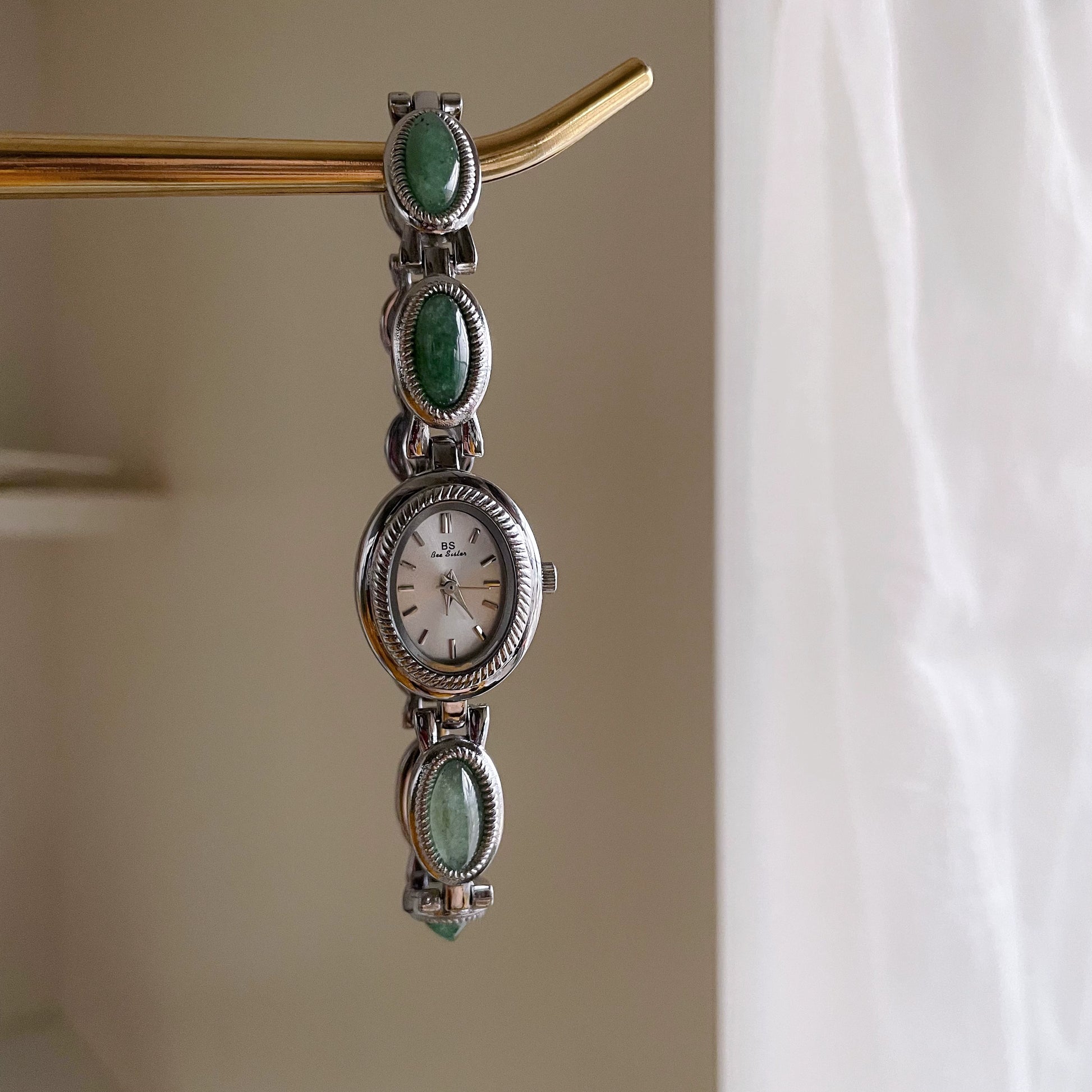 Kaizley Jade Bracelet Watch - Jade (Silver)