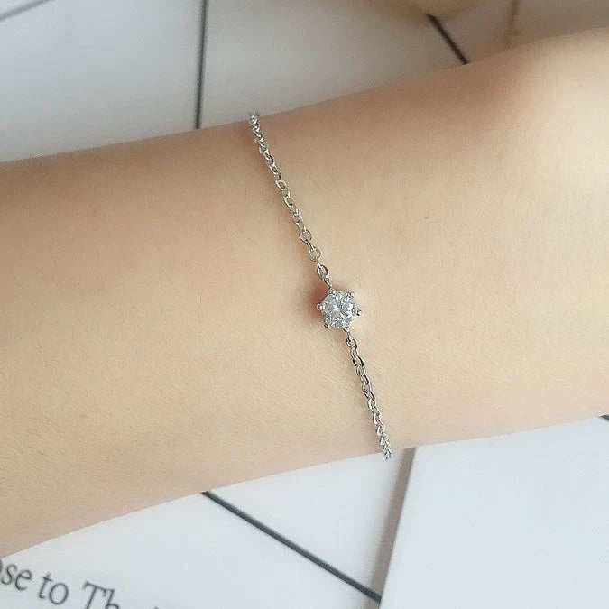 Amayiah Starlight PavŽ Bracelet - Single Zircon Chain Bracelet