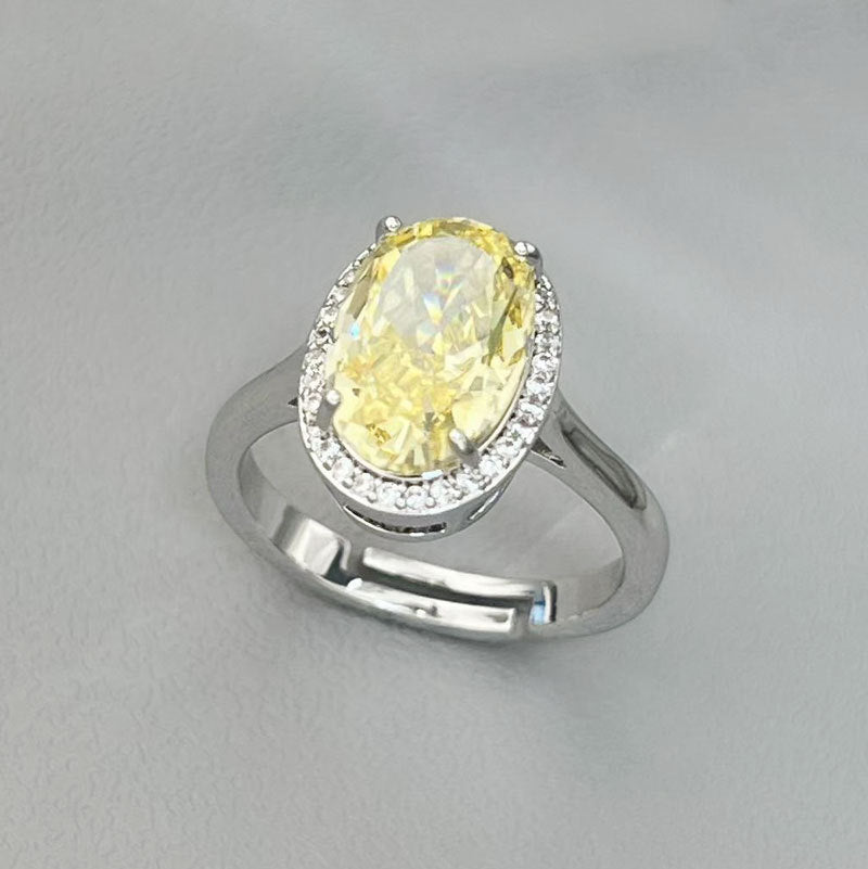 Kellyn Zircon Oval Statement Ring - Style 4 [WEKLT8BI]