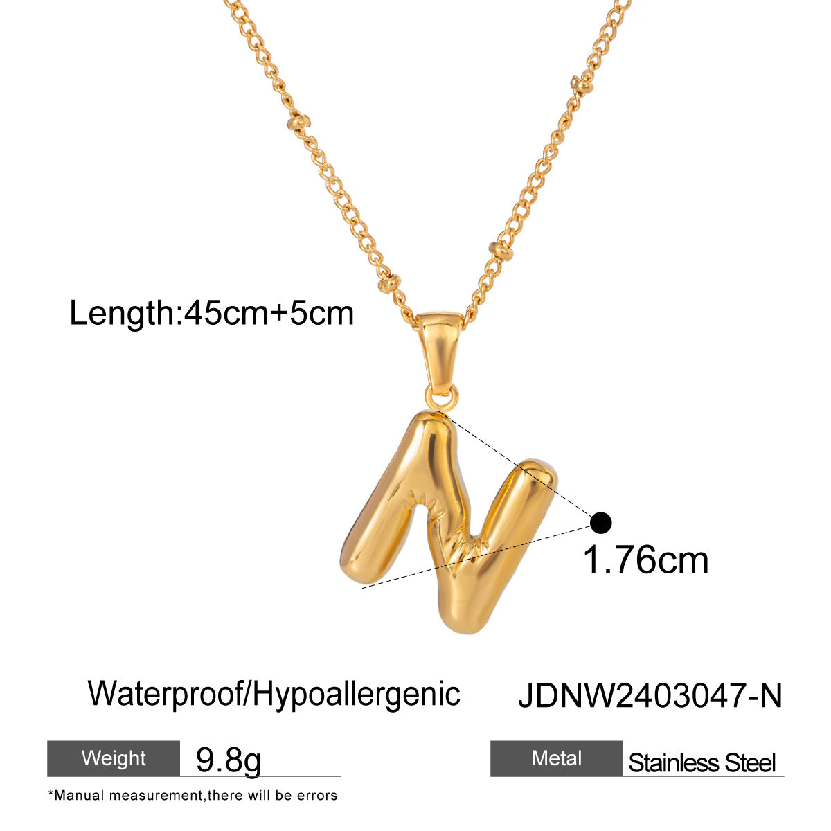 Rayana Initial Letter Necklace - N [HCV4DXYO]