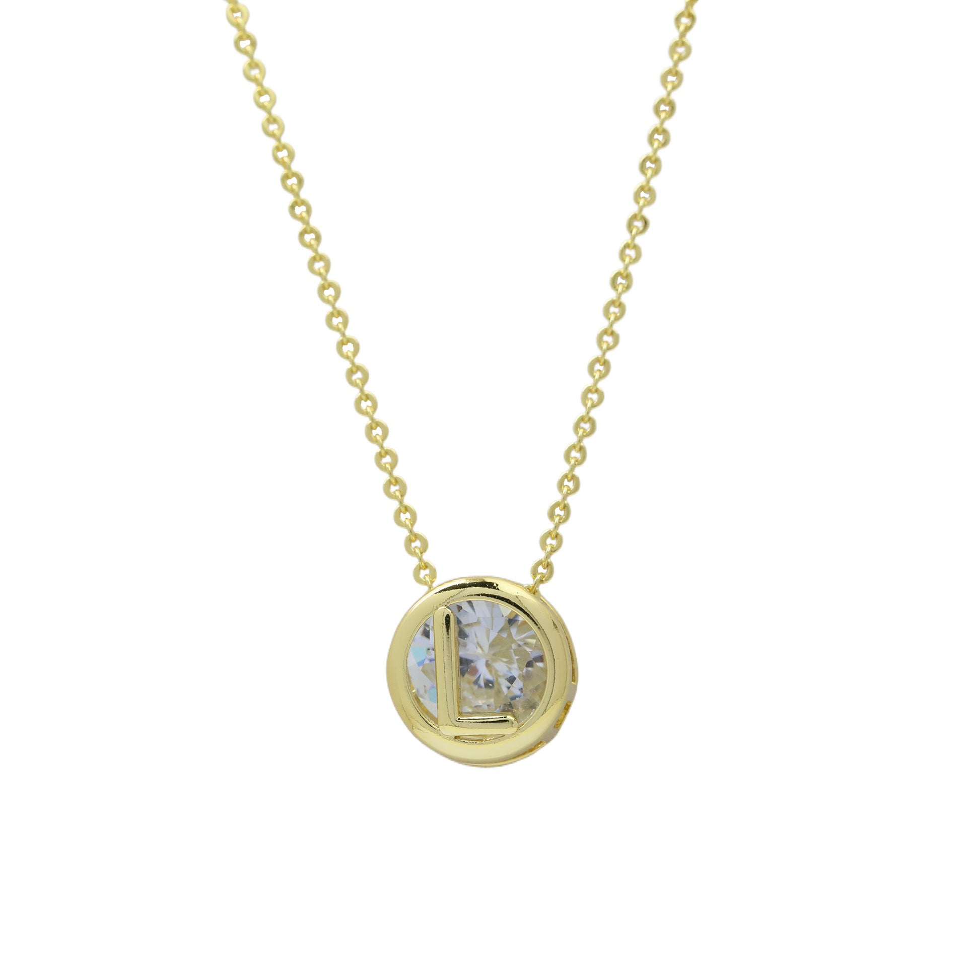 Gia Initial Pendant Necklace - L [KHDOOXLT]