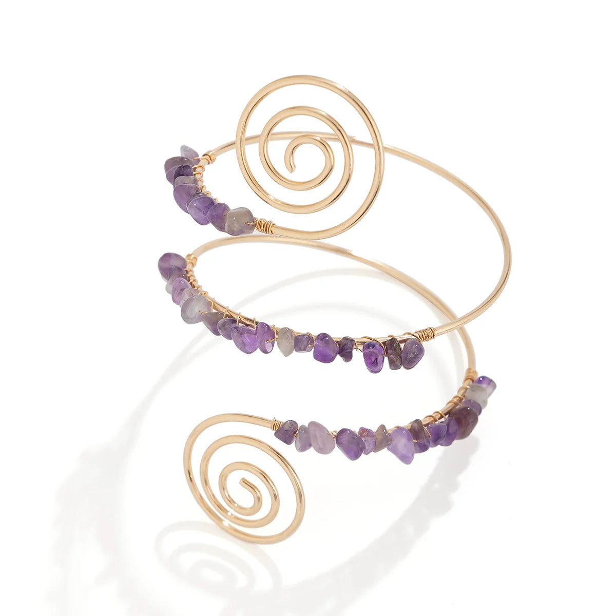 Elliemae Colorful Spiral Arm Cuff - Purple