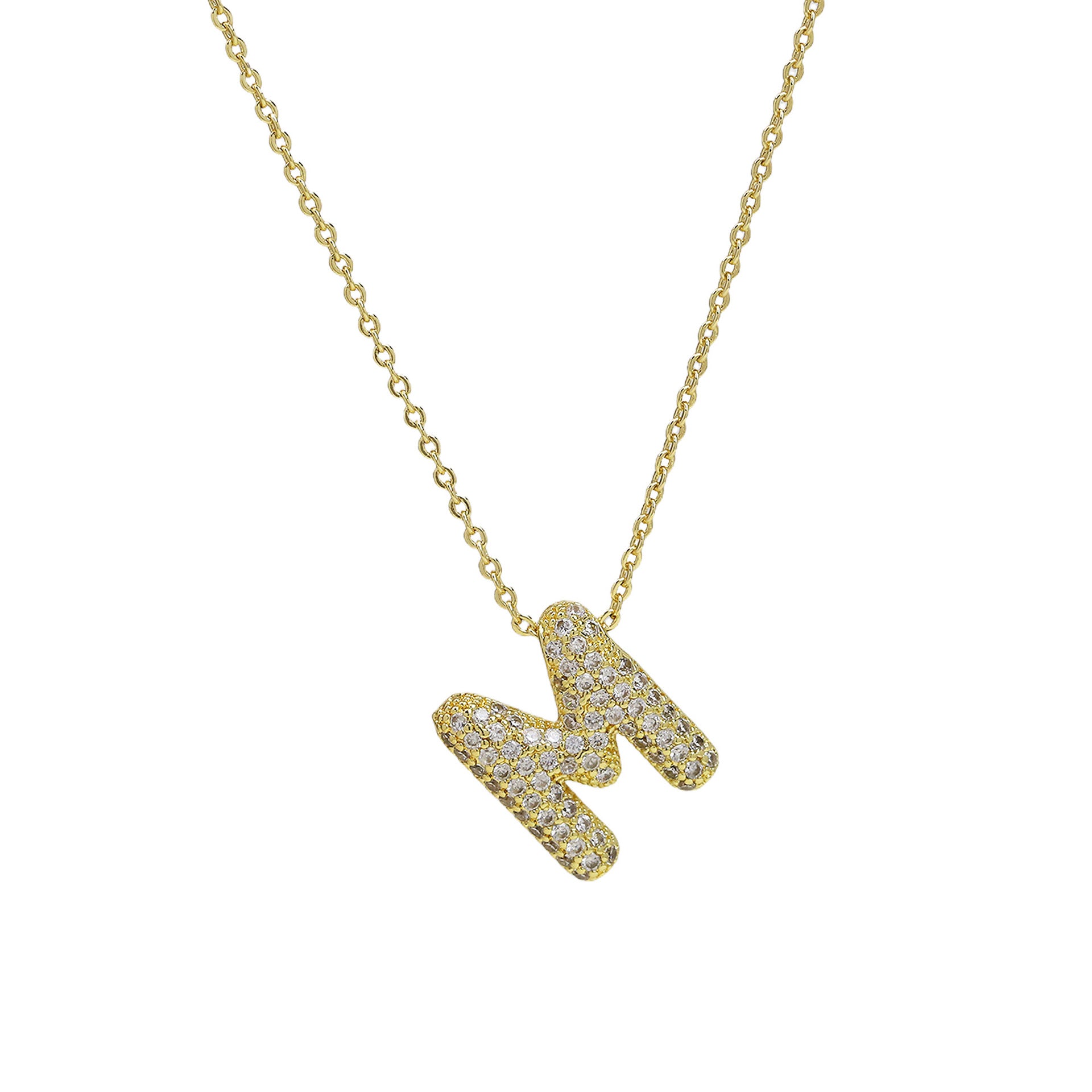 Zalia Gilded Bubble Letter Necklace - Necklace M [Z93W2GAD]