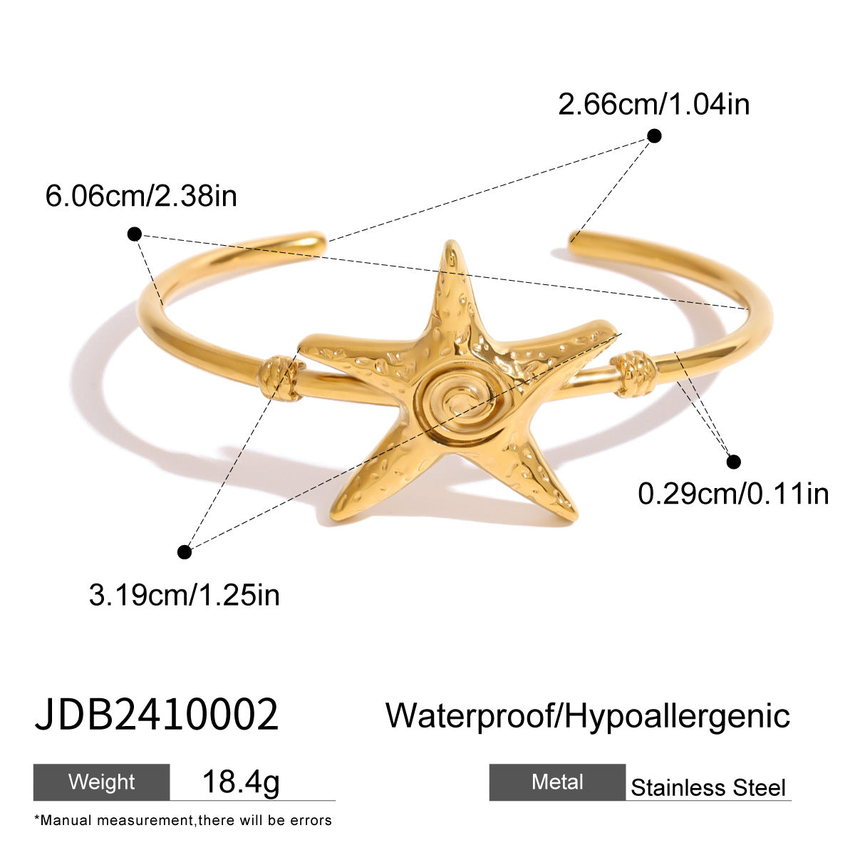 Vesper Starfish Open Bracelet - JDB2410002 [9NR8VMB5]